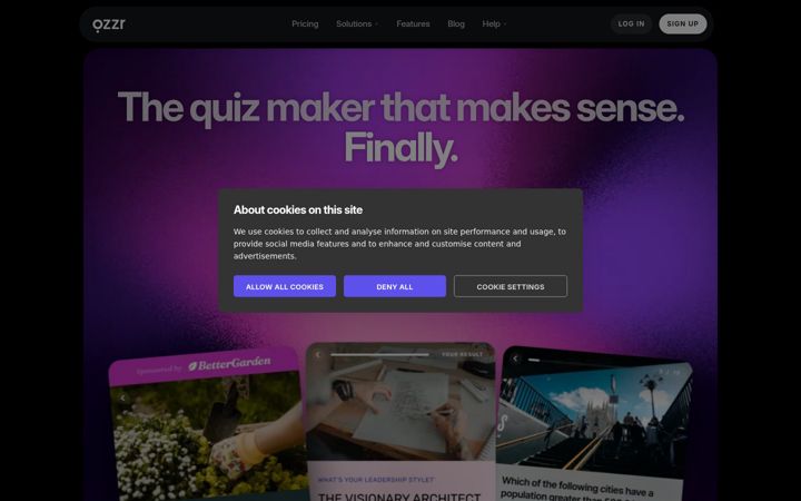 Screenshot of qzzr.com