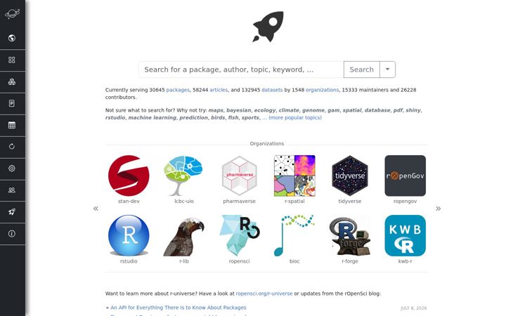 Screenshot of r-universe.dev