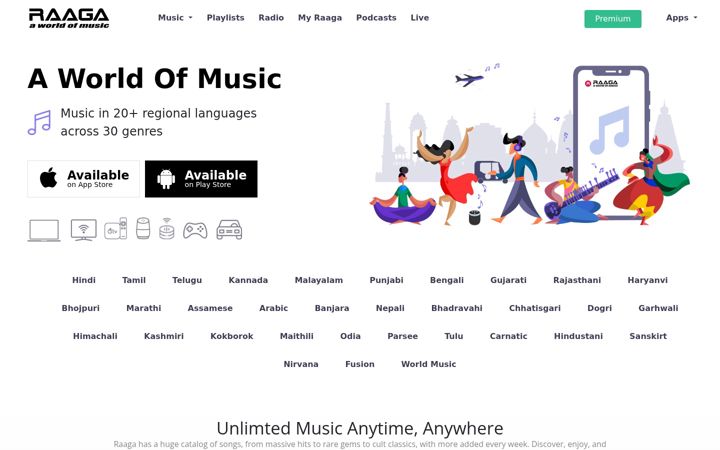 Screenshot of raaga.com
