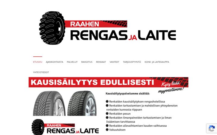 Captură de ecran a raahenrengasjalaite.fi