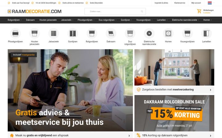 Screenshot of raamdecoratie.com