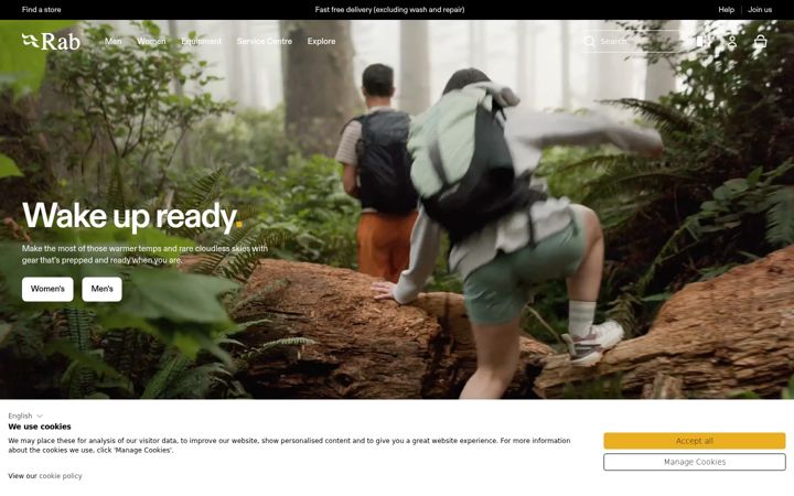 Screenshot of rab.equipment