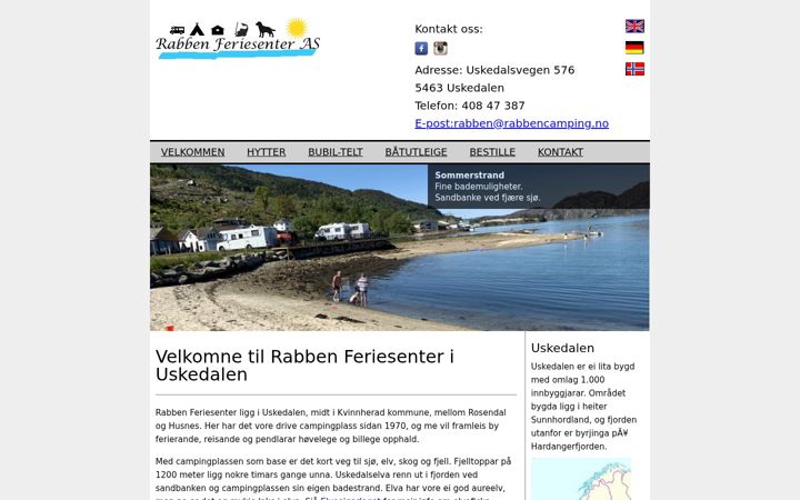 Screenshot of rabbencamping.no