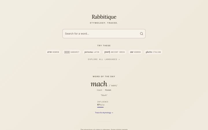 Screenshot of rabbitique.com