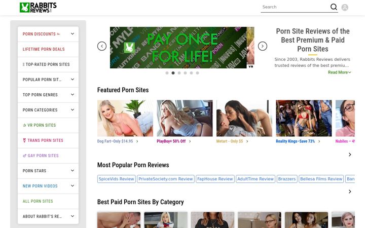 Screenshot of rabbitsreviews.com
