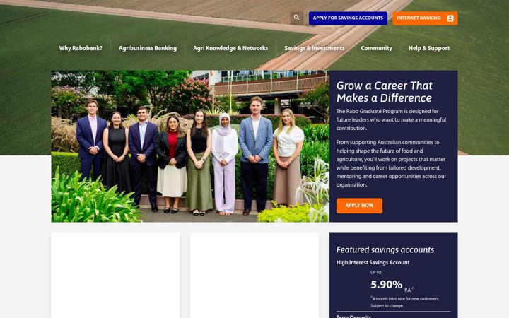 Screenshot of rabobank.com.au
