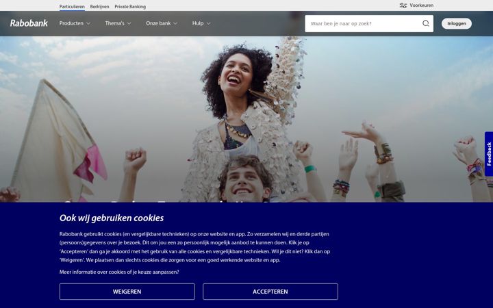 Skjermbilde av rabobank.nl