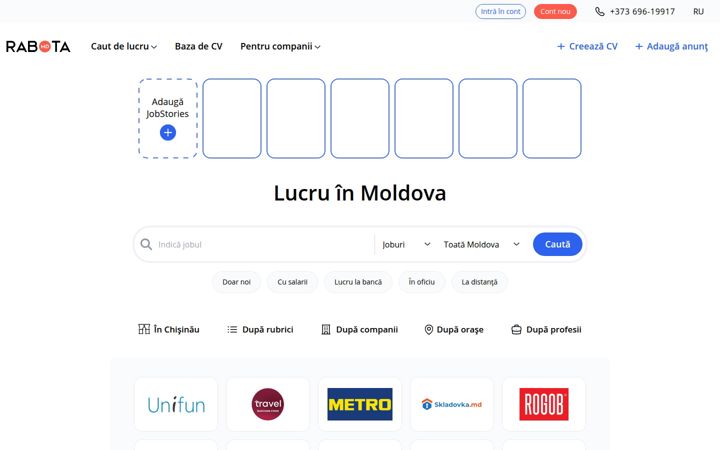 Screenshot of rabota.md