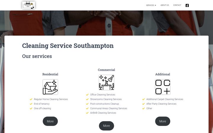 Ekrānuzņēmums no raccooncleaningservices.co.uk