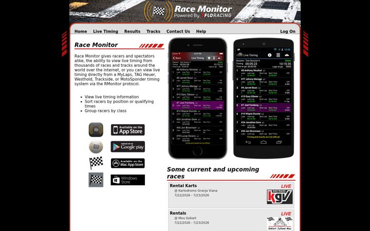 Screenshot of race-monitor.com