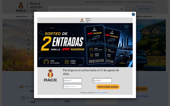 Screenshot of race.es