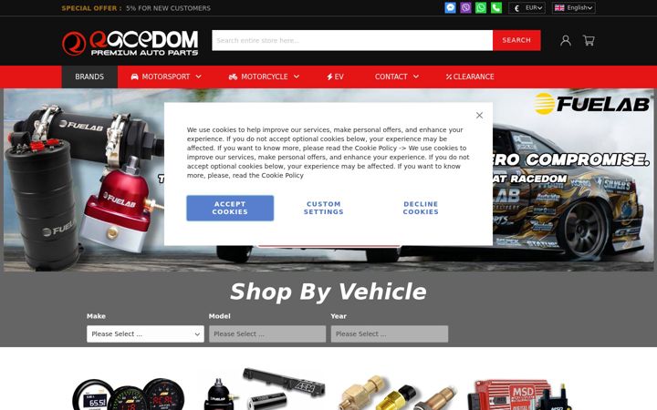 Screenshot of racedom.com