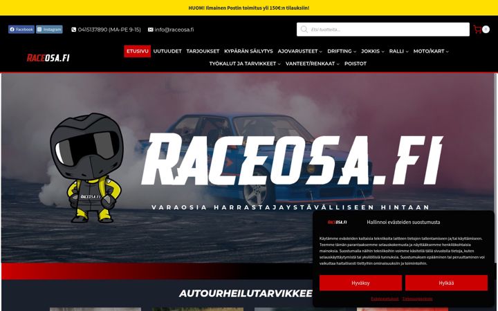 Captura de pantalla de raceosa.fi