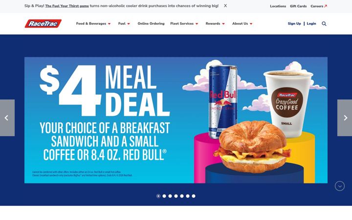 Screenshot of racetrac.com