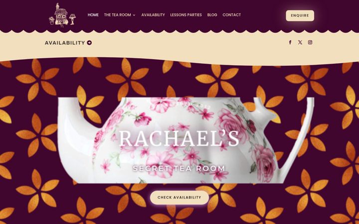 Screenshot of rachaelssecrettearoom.co.uk