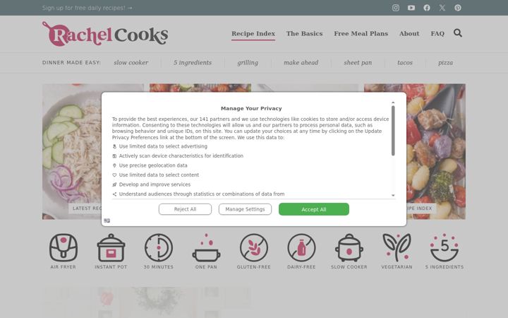 Screenshot of rachelcooks.com