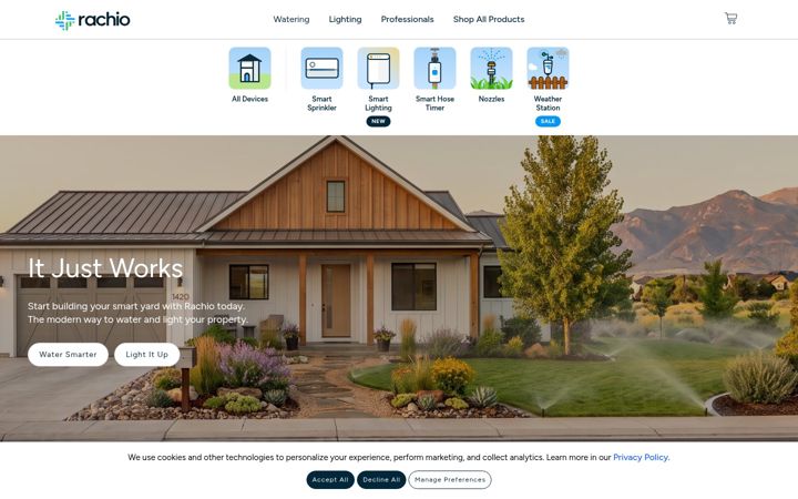 Screenshot of rachio.com