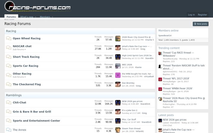 Zrzut ekranu racing-forums.com