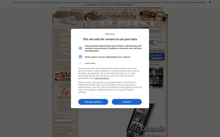 Screenshot of racjonalista.pl