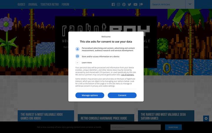 Screenshot of racketboy.com