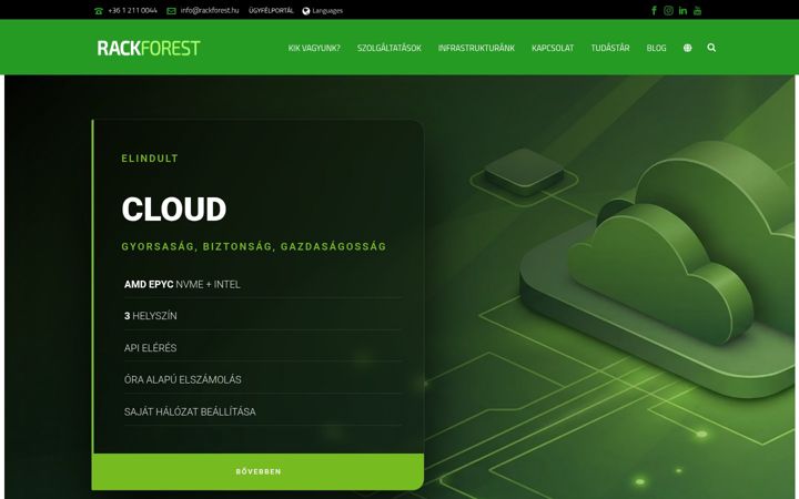 Snímek obrazovky rackforest.hu