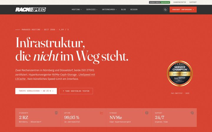 Screenshot of rackspeed-dns.de