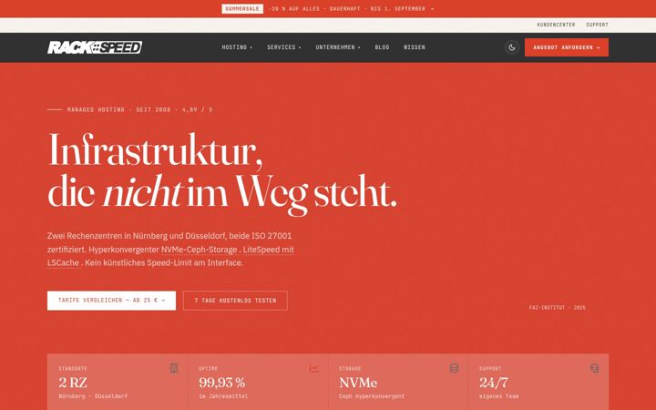 Screenshot ta' rackspeed-dns.eu
