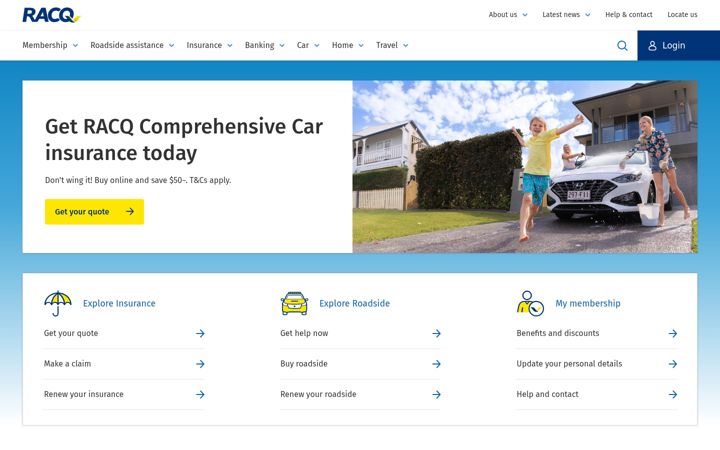 Screenshot of racq.com.au