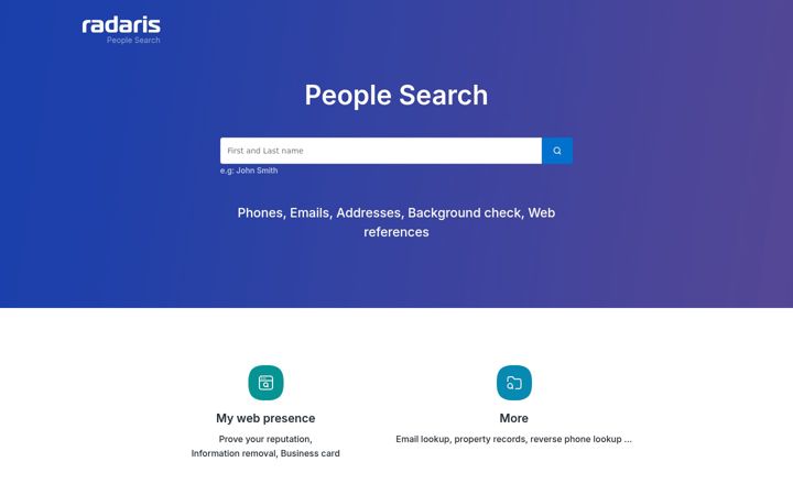 Screenshot of radaris.asia