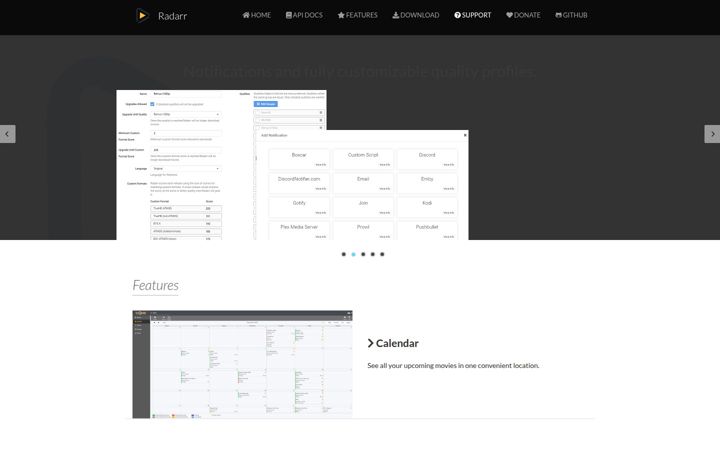 Screenshot of radarr.video