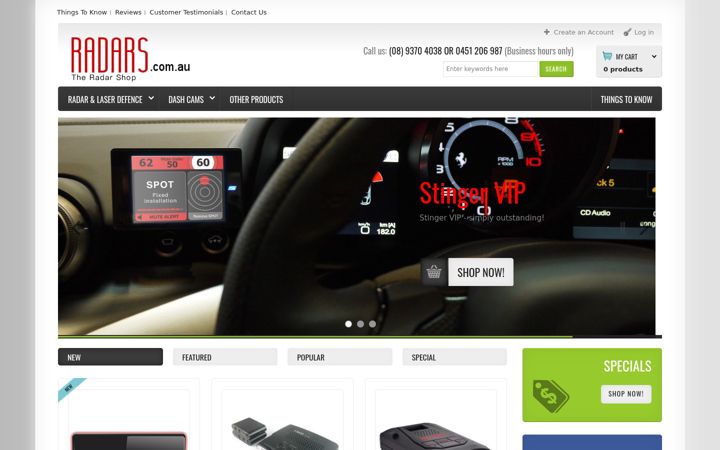 Screenshot of radars.com.au