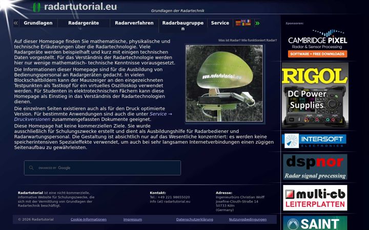 Screenshot of radartutorial.eu
