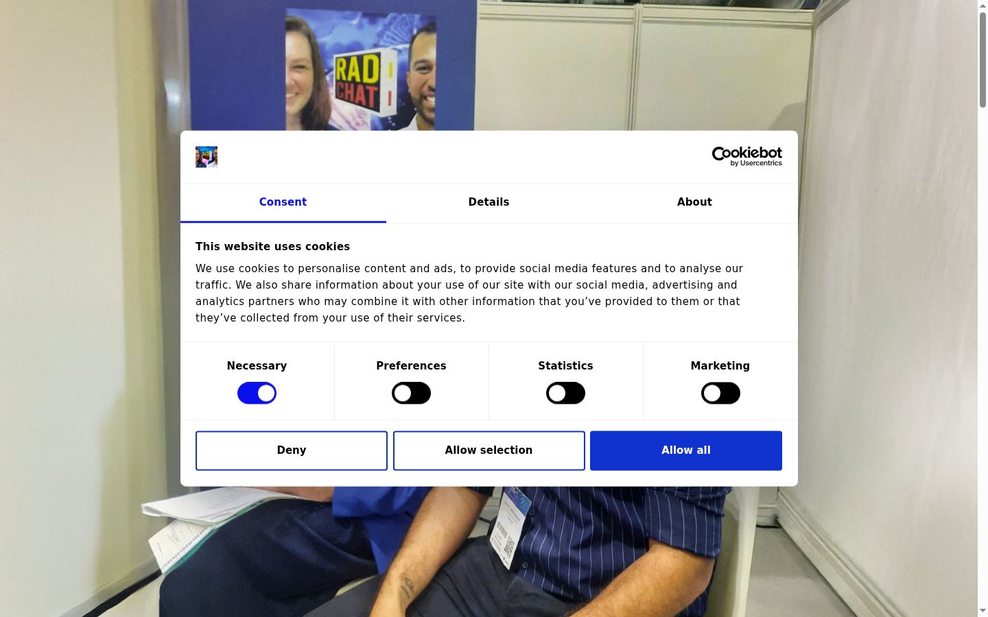 Screenshot des Einwilligungsbanners vor jeglicher Interaktion