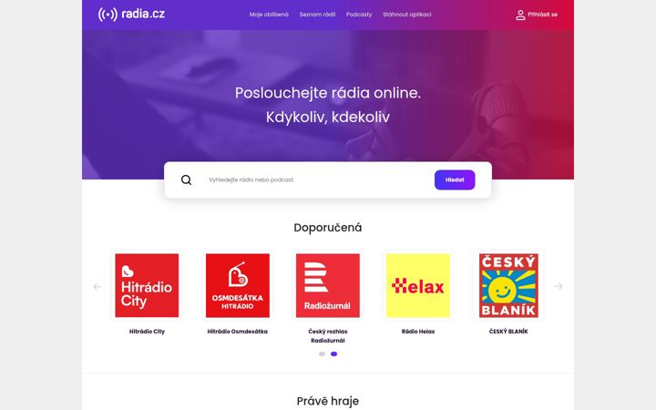 Screenshot of radia.cz