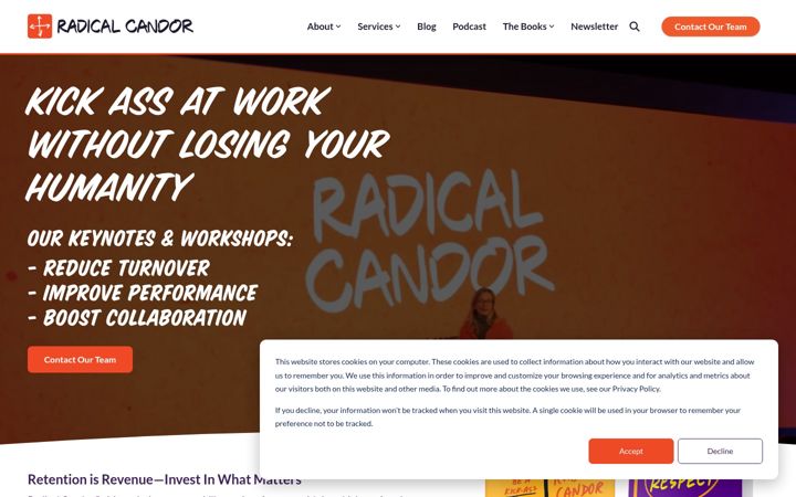 Screenshot van radicalcandor.com