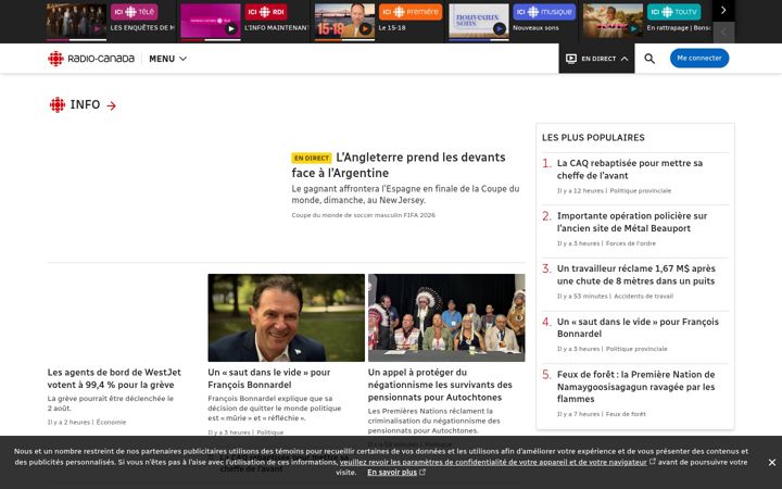 Screenshot ta' radio-canada.ca