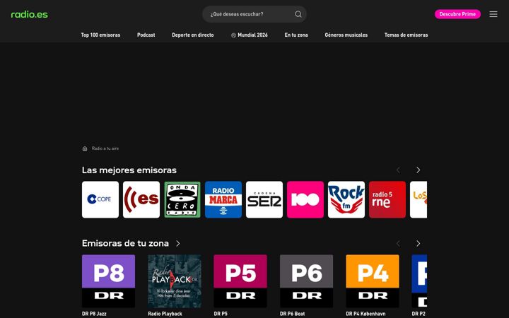 Screenshot of radio.es