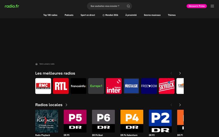 Screenshot of radio.fr