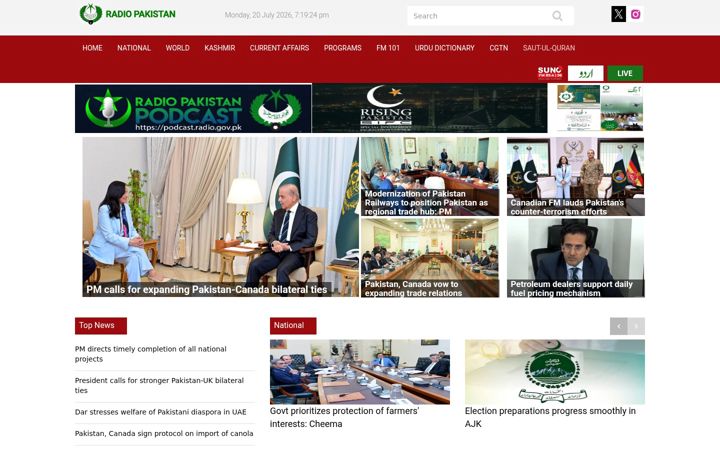 Screenshot of radio.gov.pk