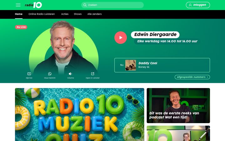 Screenshot of radio10.nl