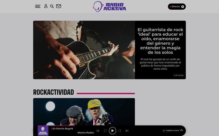 Screenshot of radioacktiva.com
