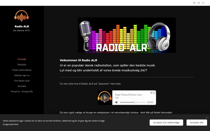 Screenshot di radioalr.dk
