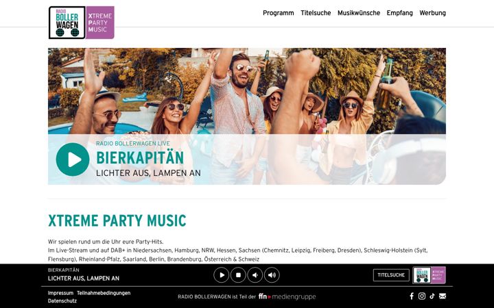 Screenshot of radiobollerwagen.de
