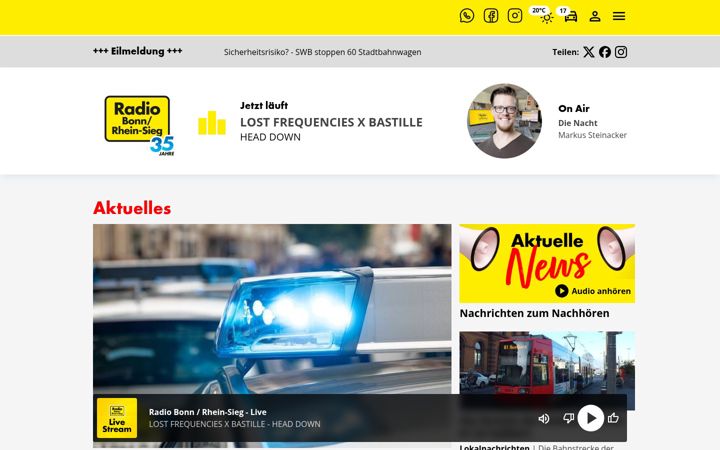 Screenshot of radiobonn.de