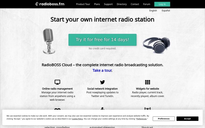 Screenshot of radioboss.fm