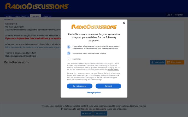 Screenshot of radiodiscussions.com