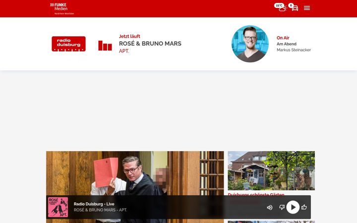 Screenshot of radioduisburg.de