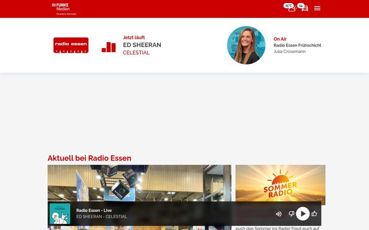 Screenshot of radioessen.de