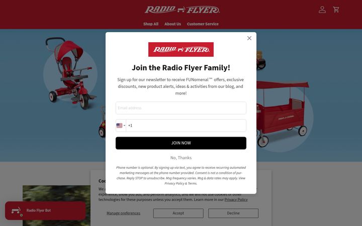 Screenshot of radioflyer.com