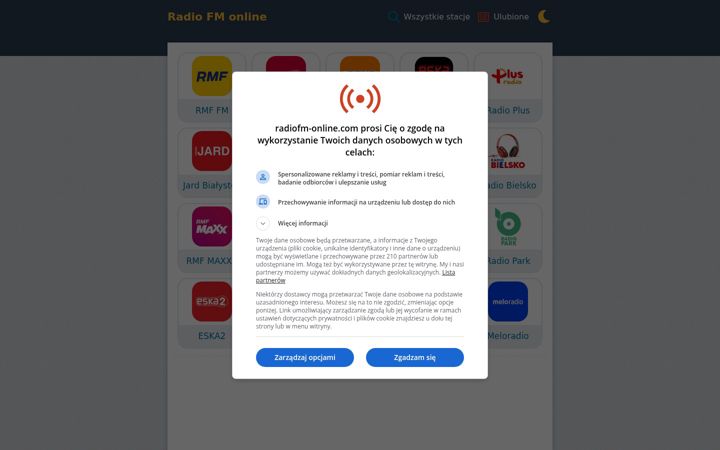Screenshot of radiofm-online.com